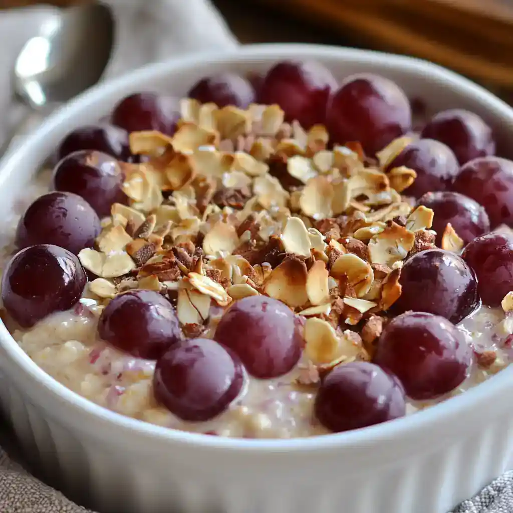 The Best Vegan Baked Oat Pudding with Grapes and Almonds (That’ll Make Breakfast Feel Like Dessert!)